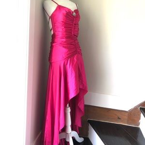 Jessica McClintock Satin Hot Pink Gown Size 0/1